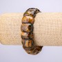 Bracelet élastique à maillons facettés œil de tigre, diamètre 20×13 mm, tour de poignet 18 cm
