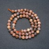 Perles sur fil en sélénite naturel, rondes et lisses, diamètre 6 mm, longueur 39 cm