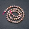 Perles sur fil en rhodonite naturelle, billes lisses, diamètre 6 mm ±, longueur 39 cm