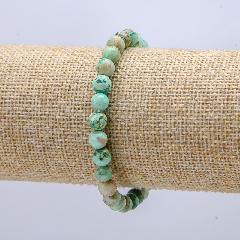 Bracelet élastique en amazonite naturelle, diamètre des perles 6 mm, tour de poignet 18 cm +