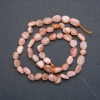Perles sur fil en pierre naturelle sélénite, galetées, diamètre 10×7 mm, longueur 40 cm +