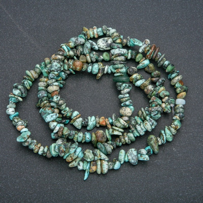 Perles sur fil en pierre naturelle amazonite, éclats, diamètre 7 × 3 mm, longueur 86 cm +