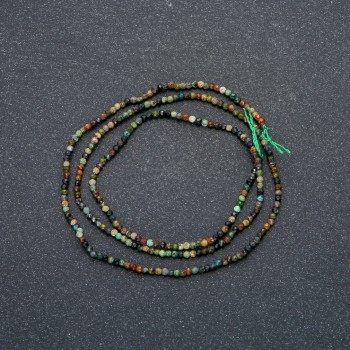 Fil de pierres naturelles jaspe vert facetté, perles rondes de 1,5 mm, longueur 40 cm +