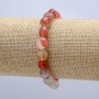 Bracelet élastique en cornaline naturelle, perles facettées, diamètre 9x7 mm, tour de poignet 18 cm +