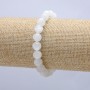 Bracelet élastique en adulaire, billes lisses, diamètre 8 mm, longueur 18 cm +