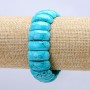 Bracelet élastique en turquoise pressée, maillons lisses 21 × 9 mm+