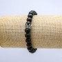 Bracelet élastique en shungite synthétique, diamètre 8 mm ± Couronne