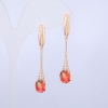 Boucles d'oreilles Xuping plaqué or 18 carats avec cristaux Swarovski rouges et verts et strass blancs, longueur 46 mm +
