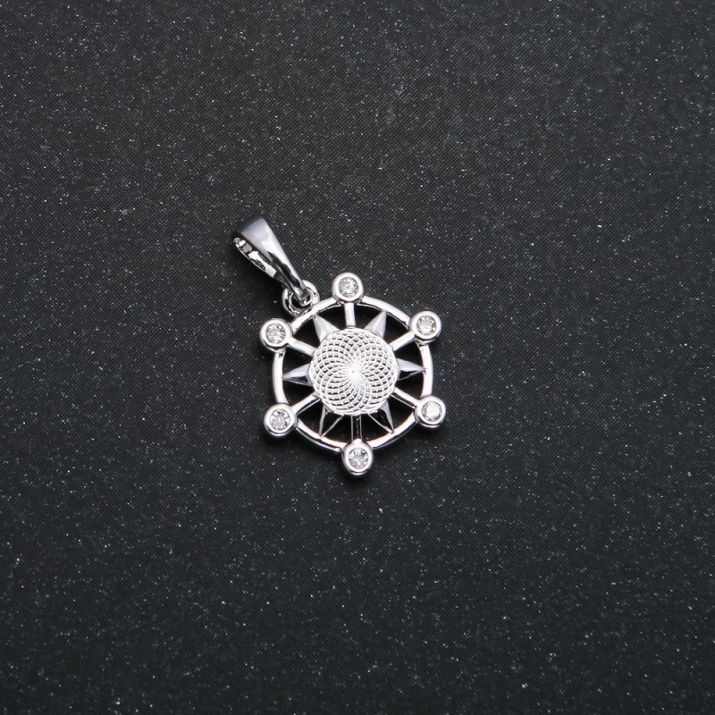 Pendentif Xuping rhodié avec strass blancs, diamètre 19×14 mm +