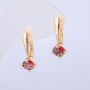 Boucles d'oreilles Xuping dorure 18K avec cristal rouge, diamètre 22×8 mm +