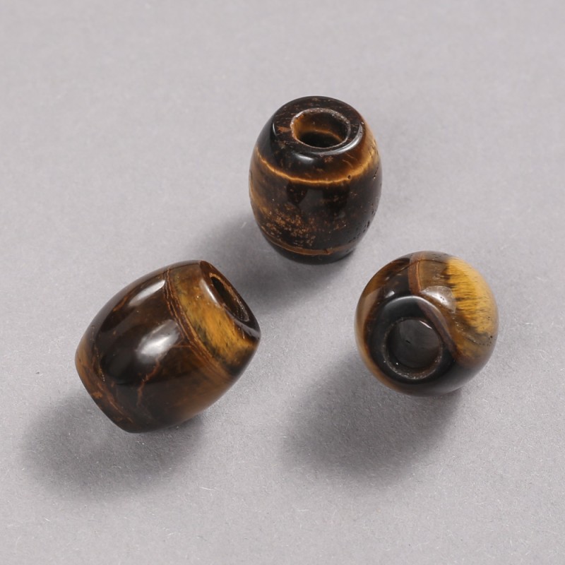 Perle Pandora en pierre naturelle Œil de Tigre 16,5 × 15,5 mm ± Ø 5,5 mm