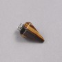 Pendentif pendule en pierre naturelle œil de tigre 14×22×30 mm +