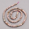 Perles sur fil en pierre naturelle rhodochrosite, perles lisses, diamètre 4–5 mm, longueur 38 cm