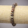 Bracelet élastique en jaspe Picasso, rondelles lisses, diamètre 8×5 mm ±, longueur 18 cm ±