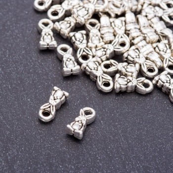 Fourniture pendentif « Lapin » 11×5 mm couleur argent, paquet 20 g ± 35 pièces
