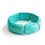 Bracelet élastique en turquoise verte avec veines, grandes pierres rectangulaires 20 × 30 mm