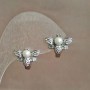 Boucles d’oreilles Xuping rhodium avec strass blancs et perle de Majorque blanche, diamètre 14 mm +