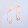 Boucles d'oreilles puces Xuping dorure 18K avec pierres blanches, diamètre 24×6 mm +