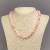 Collier en quartz teinté, billes rondes lisses, diamètre 10 mm ±, longueur 45 cm ±