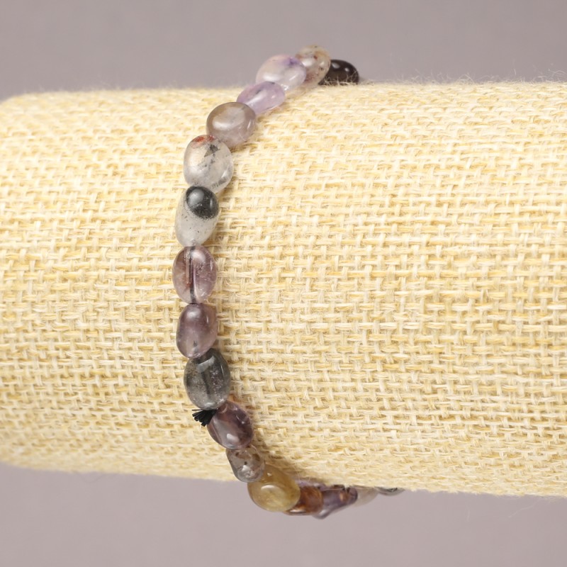 Bracelet élastique en pierre naturelle d'améthrine facettée, diamètre 7×5 mm