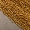Perles sur fil en cristal tchèque jaune miel transparent et facetté, de forme rondelle, diamètre 3,5 × 3 mm, longueur 36-38 cm +