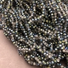 Perles sur fil en cristal tchèque, assortiment gris et transparent, rondelles facettées, diamètre 3,5 × 3 mm ±, longueur 36–38 cm ±