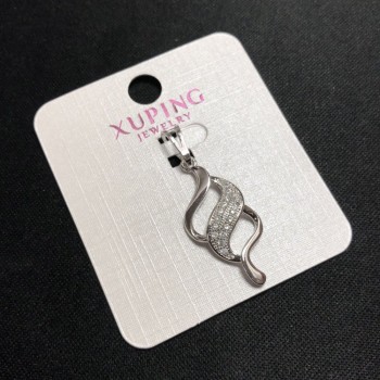Pendentif Xuping 35×12 mm Rhodium