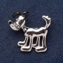 Broche «Chien Pluto» 3,5×4 cm métal gris