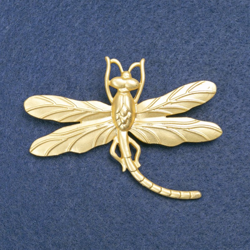 Broche Libellule en métal doré 75 × 55 mm +