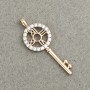 Pendentif Xuping doré à l'or 18K Clé avec strass blancs, diamètre 28×11 mm +
