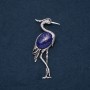 Broche-pendentif héron avec lazurite naturelle 80 × 30 mm