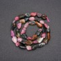 Perles facettées en tourmaline naturelle, diamètre 7×10 mm (±), longueur 38 cm