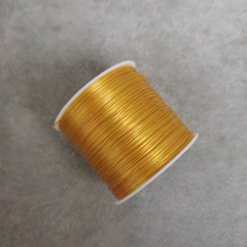 Élastique pour bijoux, bobine jaune, longueur 30 m +