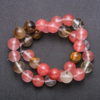 Perles en calcédoine naturelle assorties sur fil, boule lisse, diamètre environ 12 mm (±), longueur 37 cm