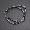 Perles sur fil Obsidienne neige - Larmes d'Apache - Boule lisse, diamètre 4 mm (+/-), longueur 38 cm