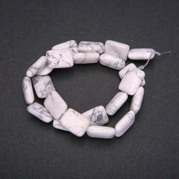 Perles en howlite naturelle rectangulaires, diamètre 13 × 18 mm (±), longueur 38 cm (±)