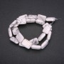 Perles en howlite naturelle rectangulaires, diamètre 13 × 18 mm (±), longueur 38 cm (±)
