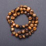 Perles facettées en pierre naturelle Œil de Tigre, diamètre 7 mm (+/-), longueur 38 cm