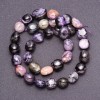 Perles en charoïte naturelle galetées, diamètre 11-14×9, 5 mm ±, fil de 39 cm
