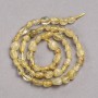 Perles sur fil en pierre naturelle — Quartz rutile, galetées, diamètre 8x6 mm, longueur 39 cm +