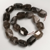 Perles sur fil en topaze fumée facettée, nuggets naturels, diamètre 15×20 mm ±, longueur 39 cm ±