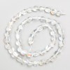Perles sur fil en verre opale, galetées, 6 × 7 mm, longueur environ 40 cm