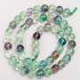 Perles sur fil en fluorite naturelle, bille lisse de 8 mm, longueur 39 cm +
