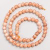 Perles sur fil en pierre naturelle sélénite, boules lisses, diamètre 6 mm ±, longueur 39 cm ±