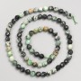 Perles en chrysocolle facettées sur fil, diamètre 5 mm, longueur 38 cm+