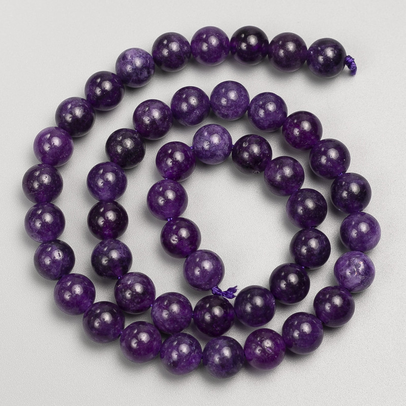 Perles Sugilite, sphères lisses sur fil, diamètre 8 mm +-
