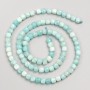 Perles en amazonite naturelle, cubes facettés sur fil, diamètre 4,5 mm ±, longueur 38 cm ±