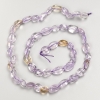 Perles naturelles en pierre d'améthrine, galutage sur fil, diamètre 7×9 mm ±, longueur 40 cm ±