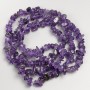 Perles d'améthyste en éclats sur fil long, diamètre 7–10 × 3–5 mm ±, longueur 85 cm +