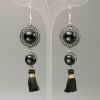 Boucles d'oreilles en agate, diamètre 19,5 mm et 12 mm, longueur 8,5 cm